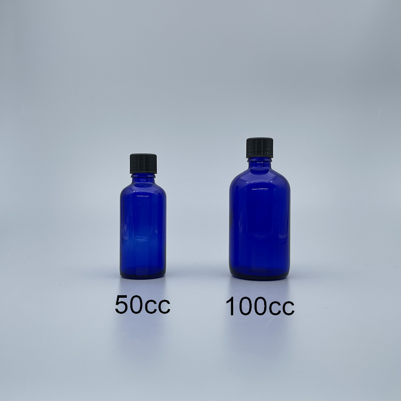 精油瓶 進口 藍 黑蓋 100cc