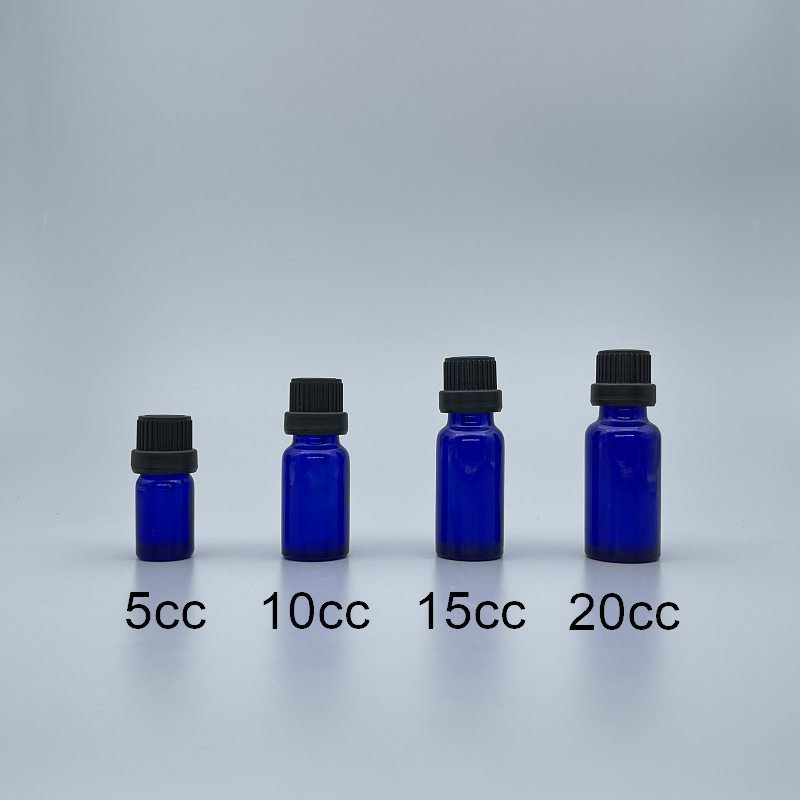 精油瓶 進口 藍 黑大頭安全蓋 10cc 底TG