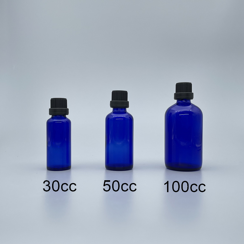 精油瓶 進口 藍 黑大頭安全蓋 100cc