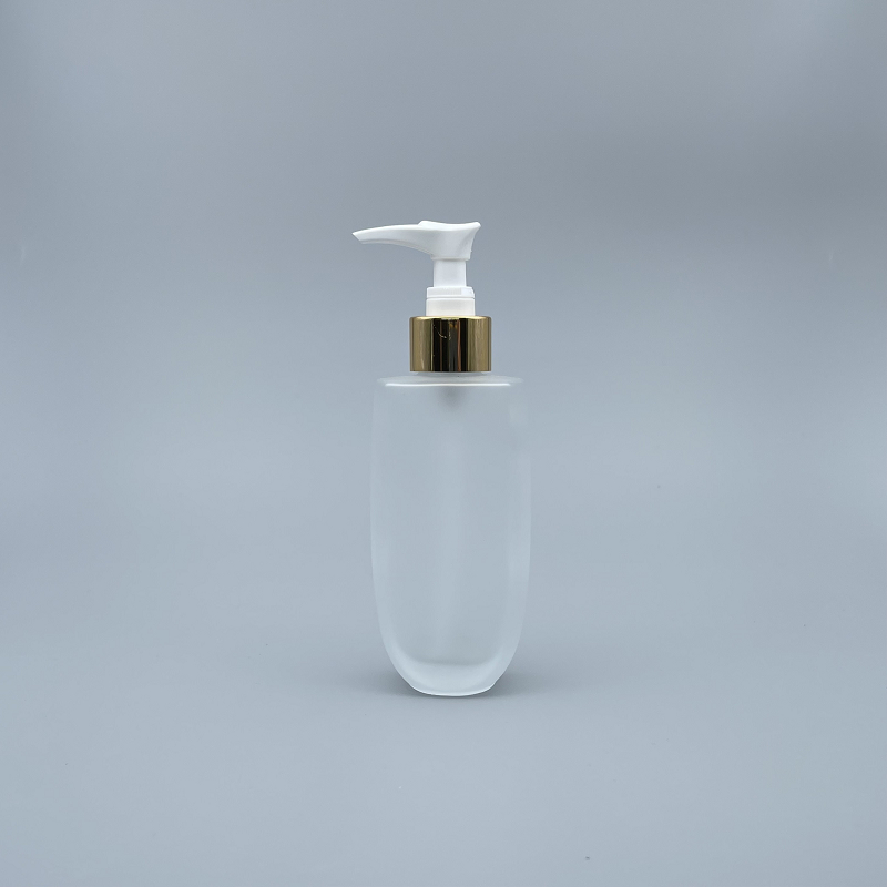 桃型 壓瓶 毛玻 100cc 金壓頭