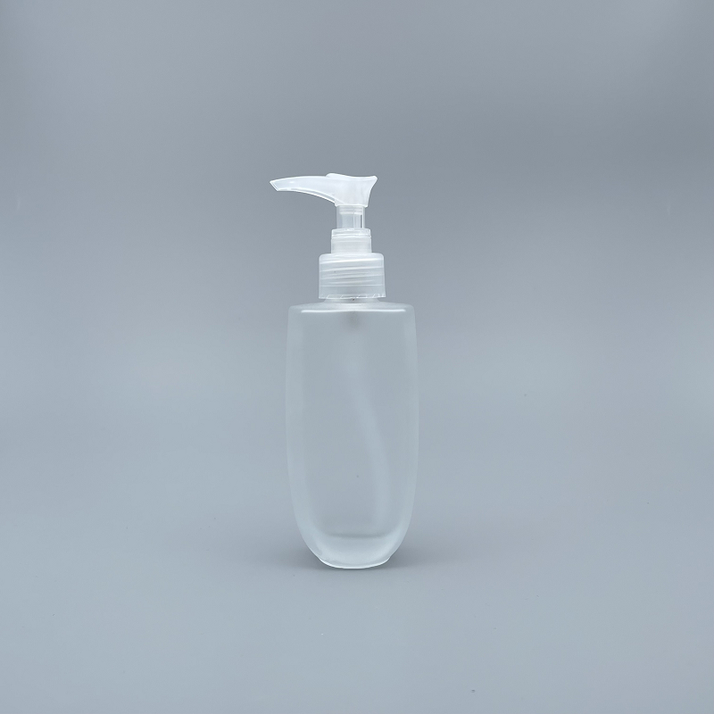 桃型 壓瓶 毛玻 100cc 本色壓頭