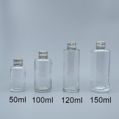鋁蓋瓶 透玻 50ml 全鋁蓋+有洞內塞