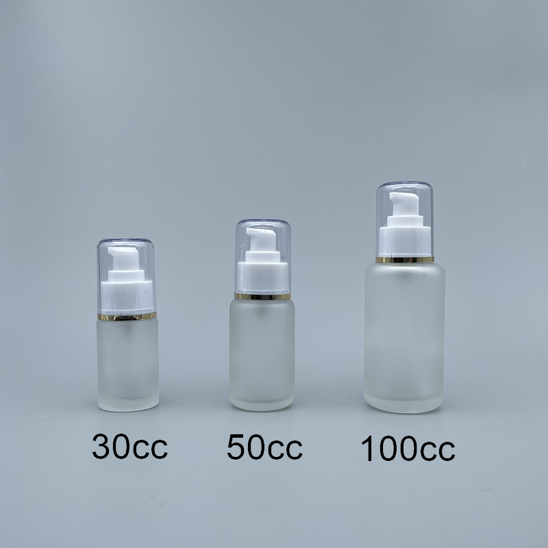 壓瓶 附蓋 毛玻 100cc 蓋滾金邊 L-1019