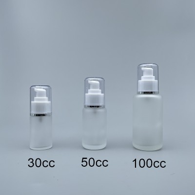 壓瓶 附蓋 毛玻 30cc  蓋滾銀邊 L-0350