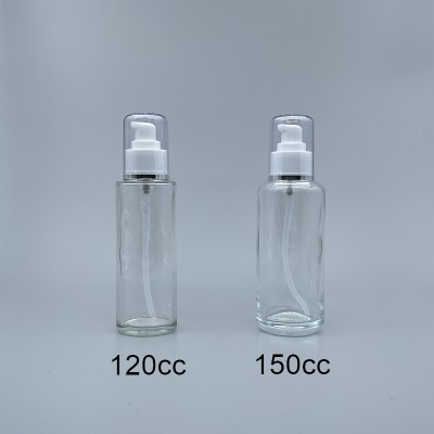 壓瓶 附蓋 透玻 150cc 蓋滾銀邊 L-1550