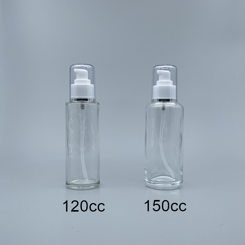 壓瓶 附蓋 透玻 150cc 蓋滾銀邊 L-1550