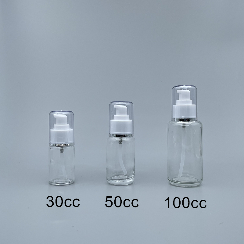壓瓶 附蓋 透玻 50cc  蓋滾銀邊 L-0514