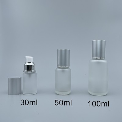 壓瓶 霧銀蓋 毛玻 100ml L-1019