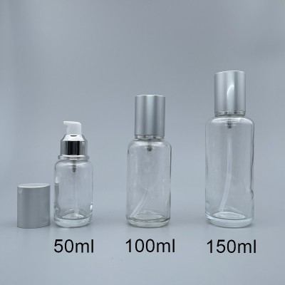 壓瓶 霧銀蓋 透玻 150ml L-1550