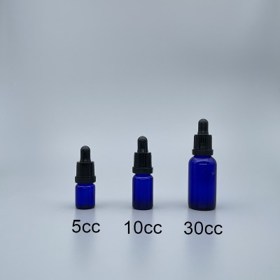 精油滴瓶 藍色 黑配件 10ml 7x60吸管