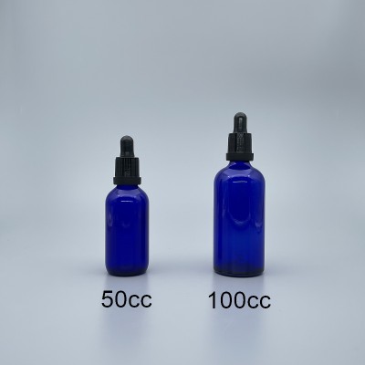 精油滴瓶 藍色 黑配件 100ml