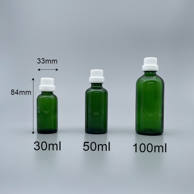 精油瓶 進口 大頭白蓋 綠色 30ml YB