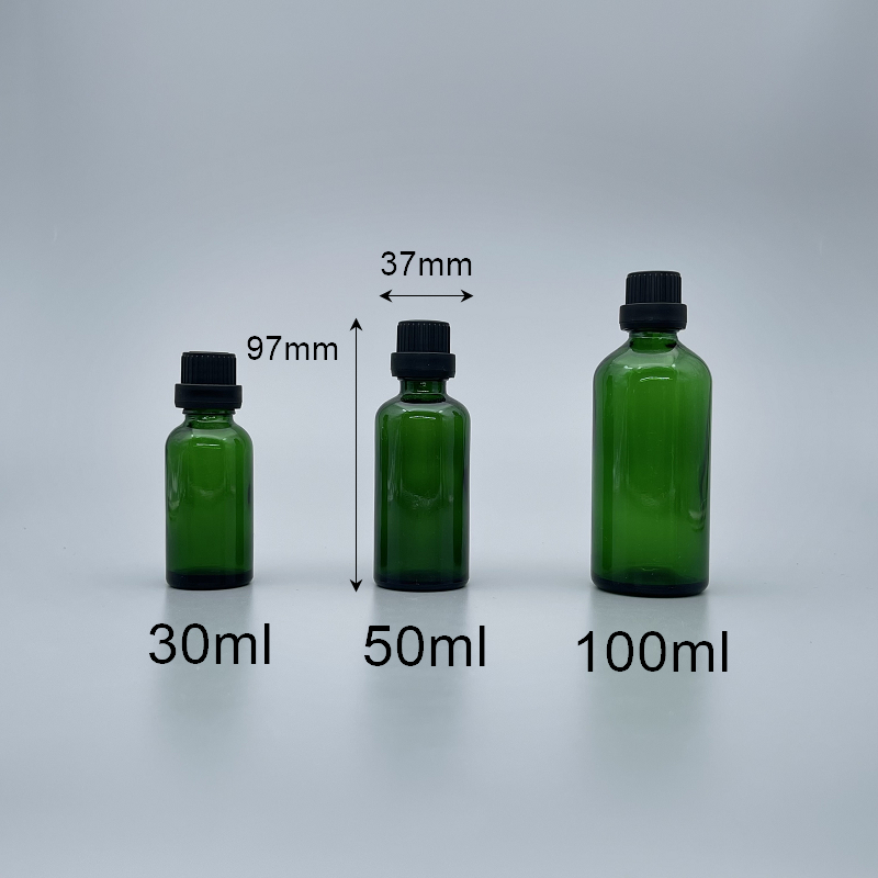 精油瓶 進口 大頭黑蓋 綠色 50ml YB