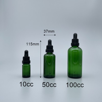 精油滴瓶 進口 綠色 黑配件 50ml+7x91吸管