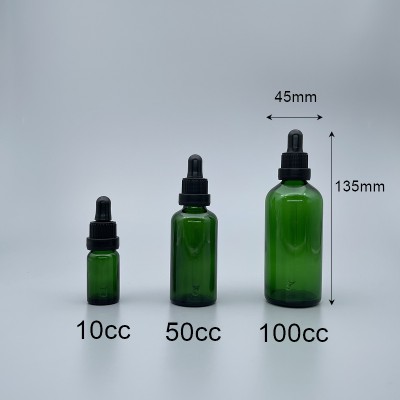 精油滴瓶 進口 綠色 黑配件 100ml+7x108吸管