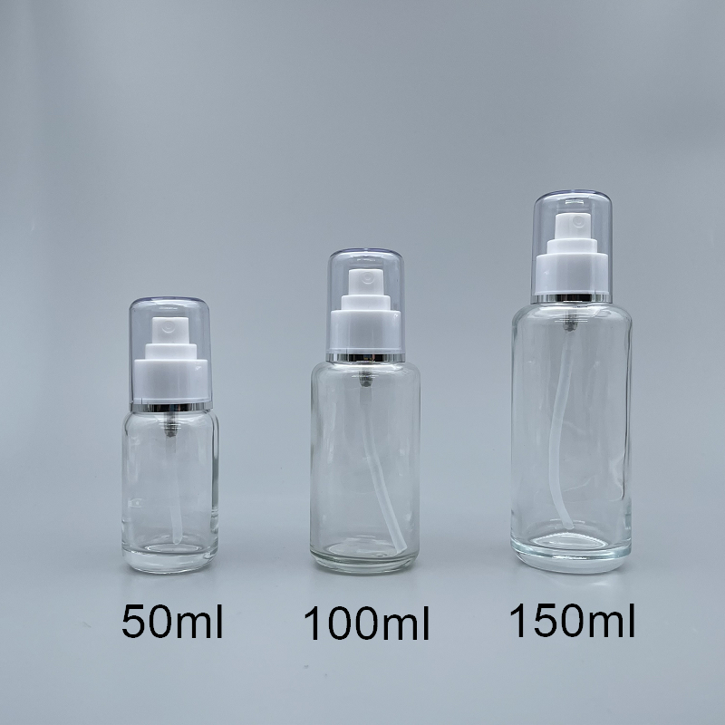 噴瓶 透玻 附蓋 100ml 蓋滾銀邊 L-1019