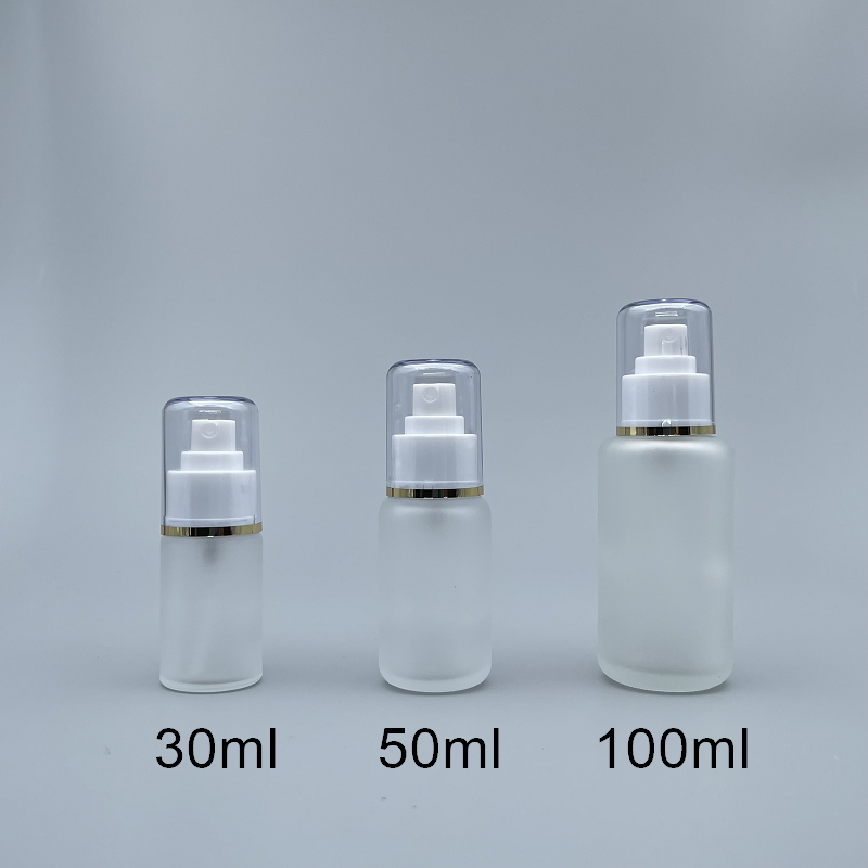 噴瓶 毛玻 附蓋 50cc 蓋滾金邊 L-0514