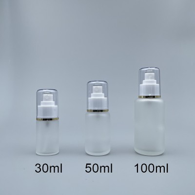 噴瓶 毛玻 附蓋 100cc 蓋滾金邊 L-1019