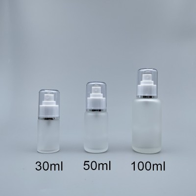 噴瓶 毛玻 附蓋 100cc 蓋滾銀邊 L-1019