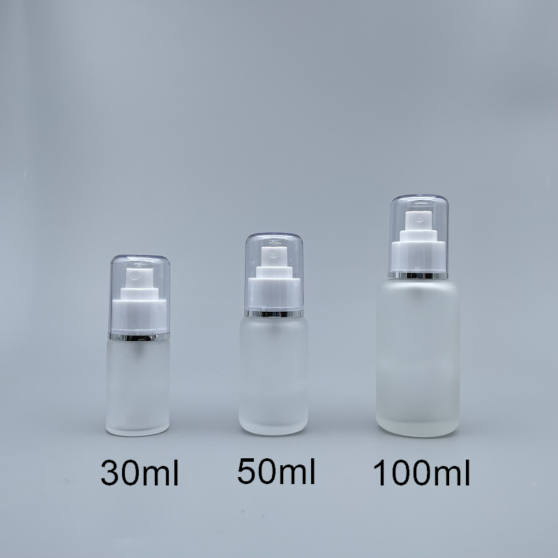 噴瓶 毛玻 附蓋 100cc 蓋滾銀邊 L-1019