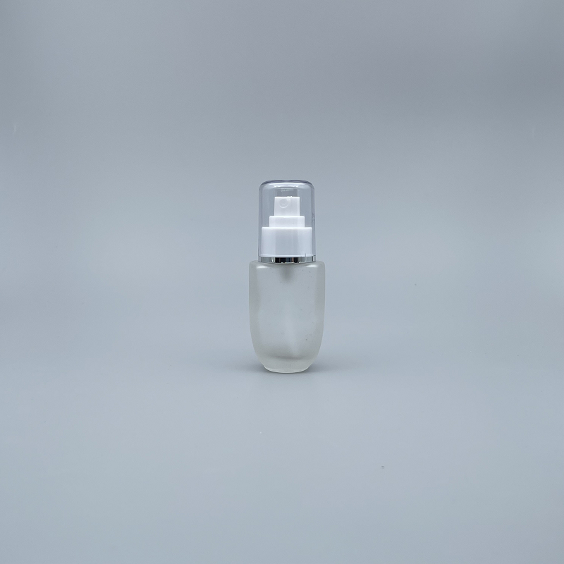 桃型 噴瓶 附蓋毛玻 50cc 蓋滾銀邊
