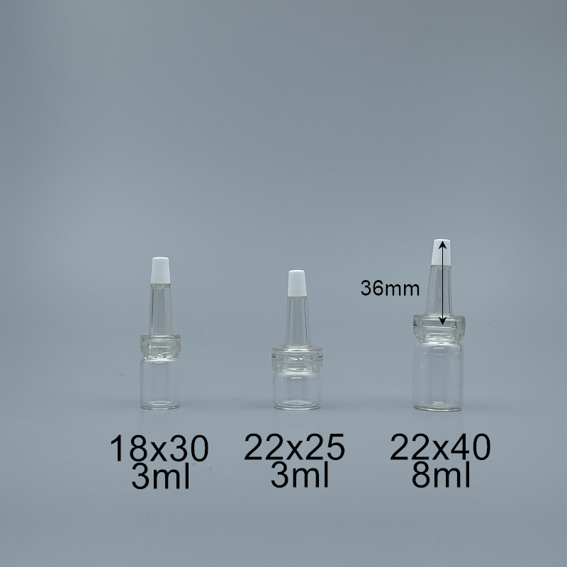 精華液瓶 透明 22x40+PVC膠帽 8ml