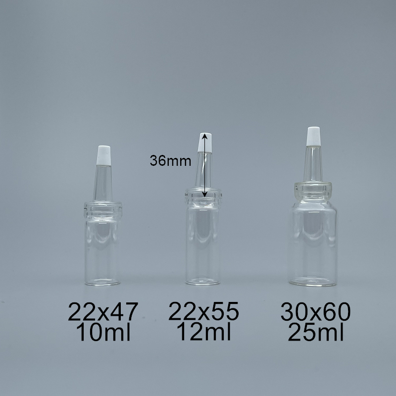 精華液瓶 透明 22x55+PVC膠帽 12ml
