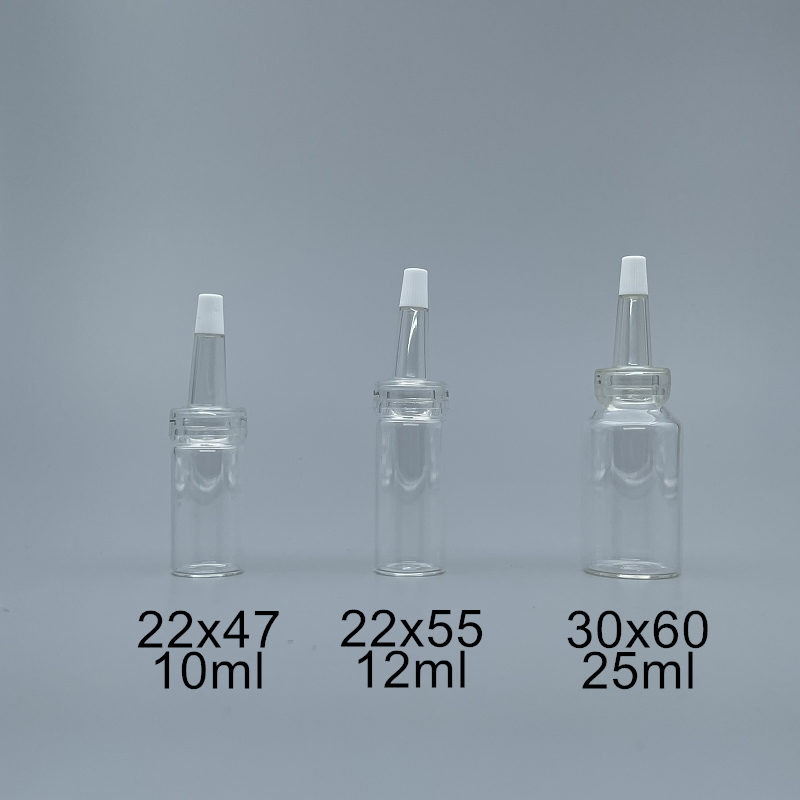 精華液瓶 透明 22x55+PVC膠帽 12ml