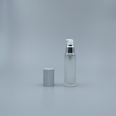 壓瓶 霧銀蓋 毛玻長瓶 30ml 20牙 L-0334