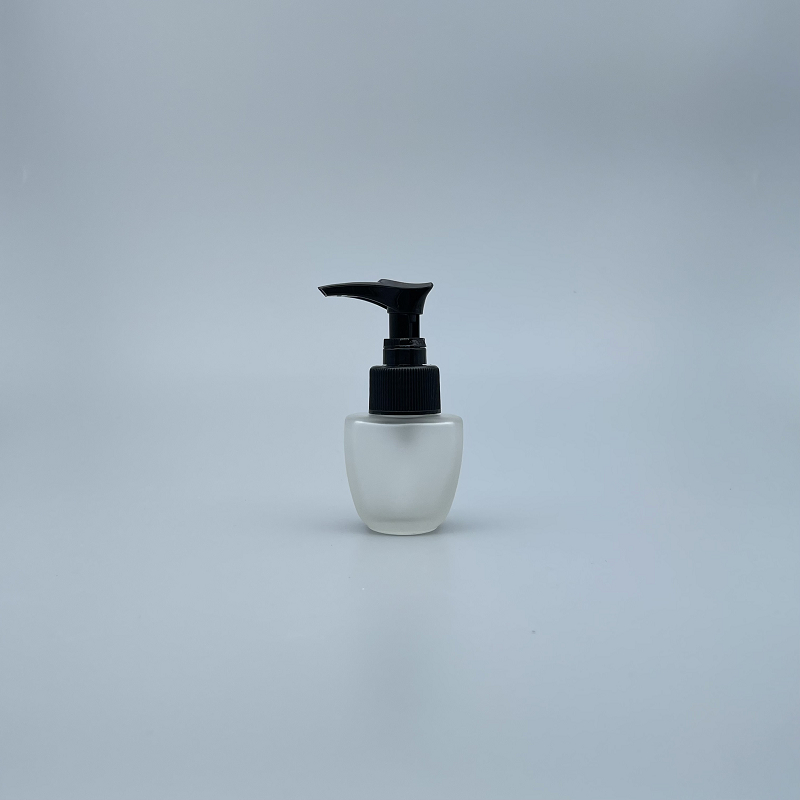 桃型 壓瓶 毛玻 30cc 黑壓頭