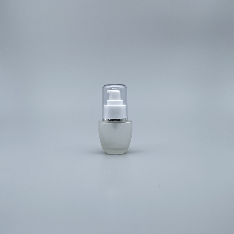 桃型 壓瓶 附蓋毛玻 30cc 蓋滾銀邊
