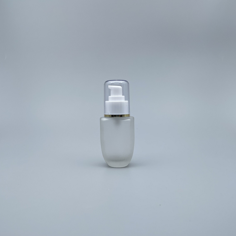 桃型 壓瓶 附蓋毛玻 50cc 蓋滾金邊