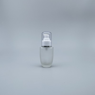 桃型 壓瓶 附蓋毛玻 50cc 蓋滾銀邊