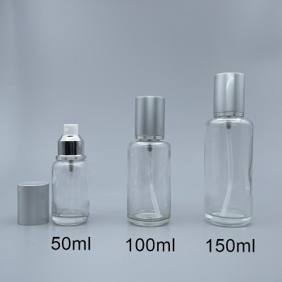 噴瓶 霧銀蓋 透玻 100ml L-1019