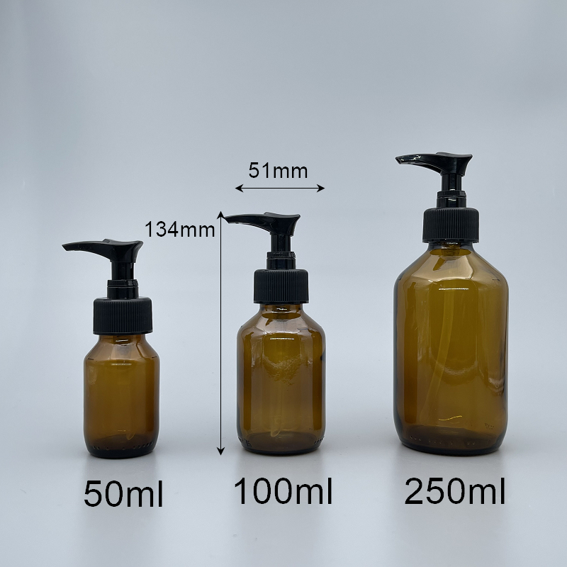 精油壓瓶 德國 茶 斜肩 100cc 黑壓頭