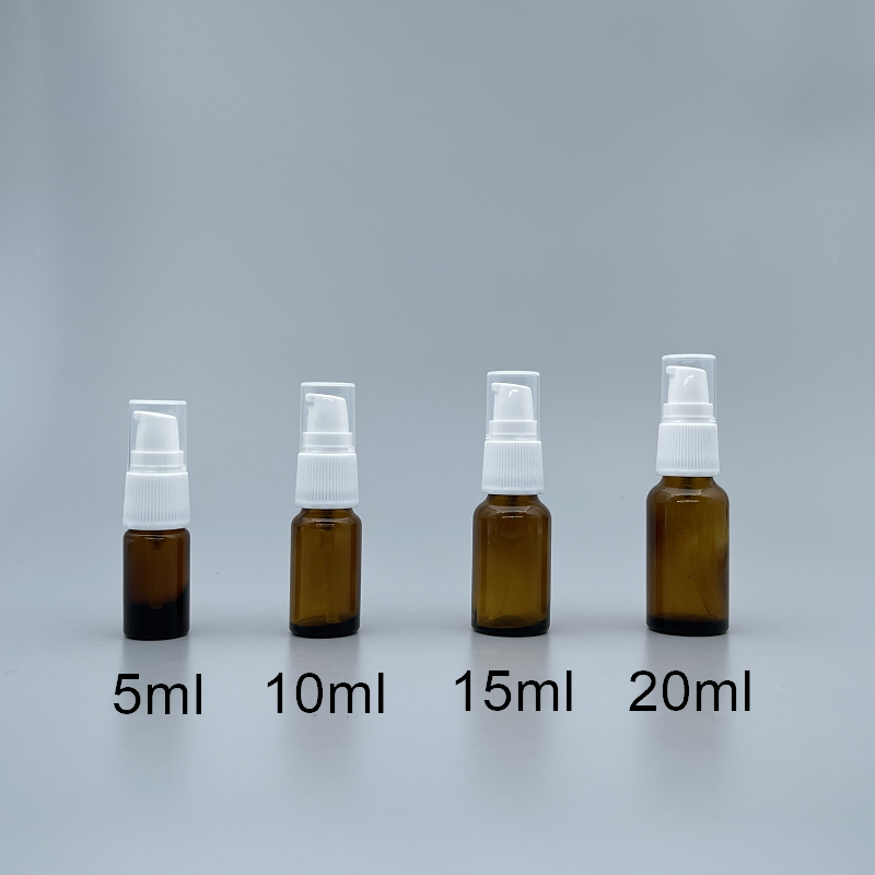 精油壓瓶 德國 白壓頭 10ml  茶色