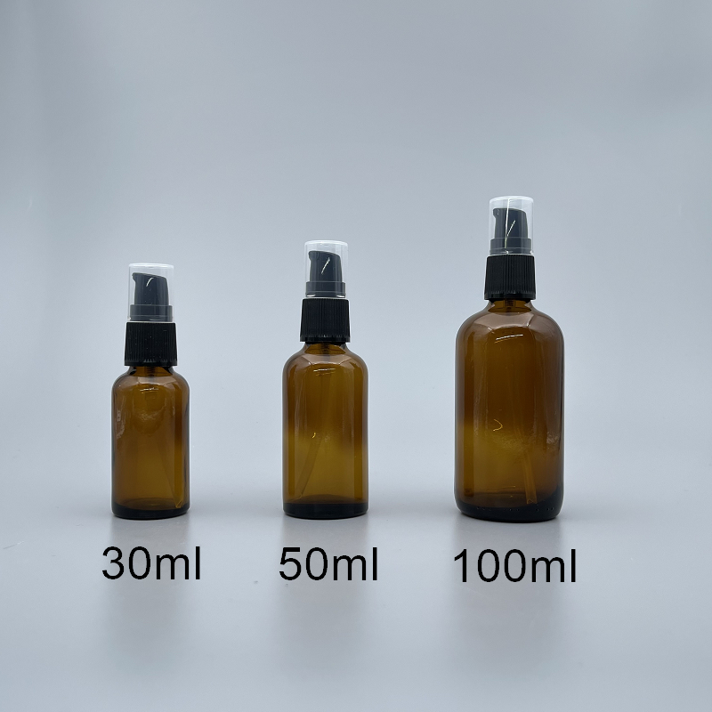 精油壓瓶 德國 黑壓頭 100ml 茶色