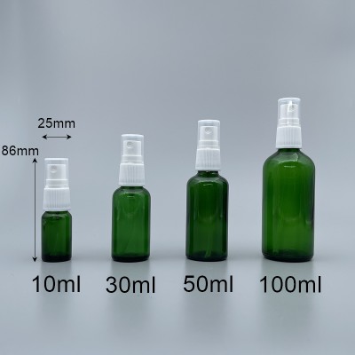 噴瓶 綠色玻璃 黑噴頭 10ml YB