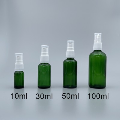 噴瓶 綠色玻璃 白噴頭 10ml YB