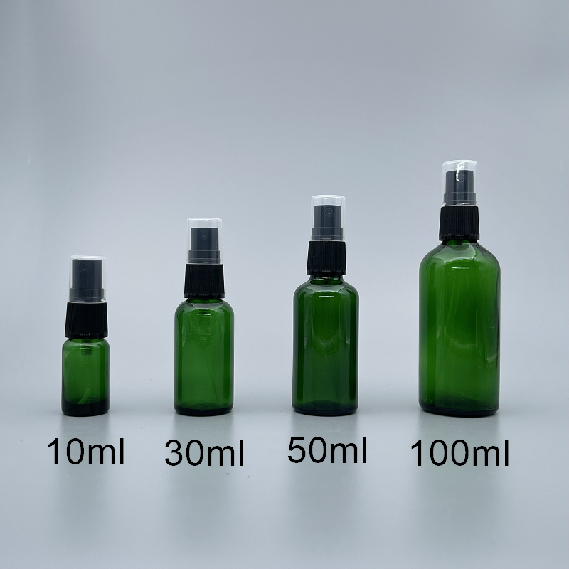 噴瓶 綠色玻璃 黑噴頭 50ml YB