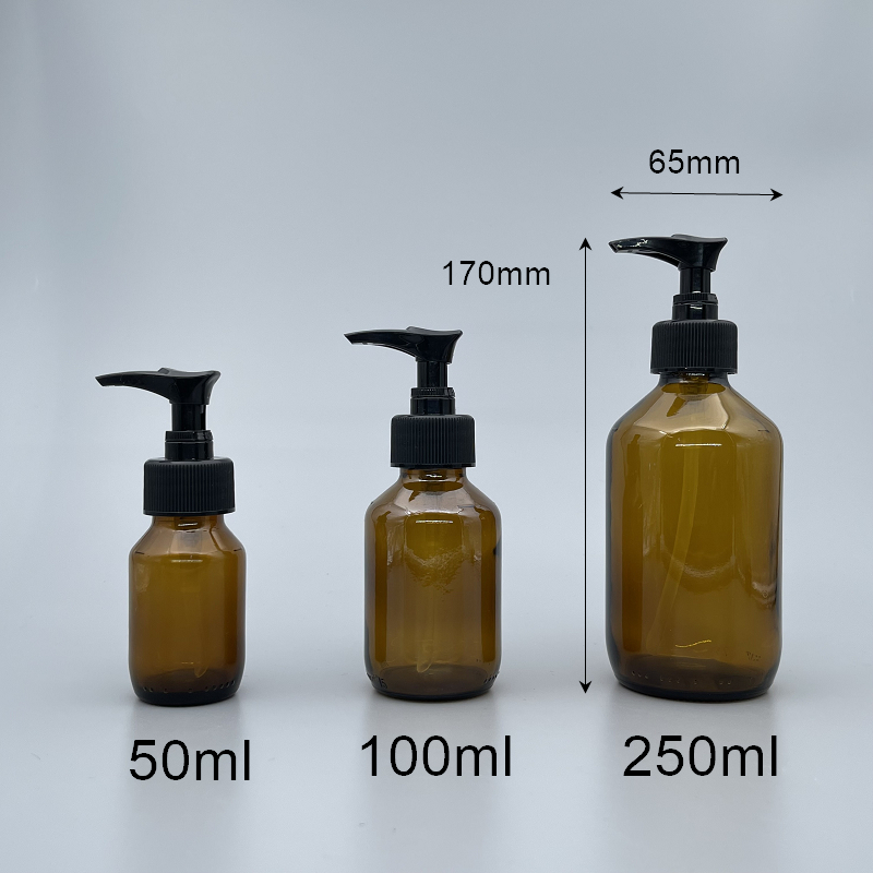 精油壓瓶 德國 茶 斜肩 250cc 黑壓頭