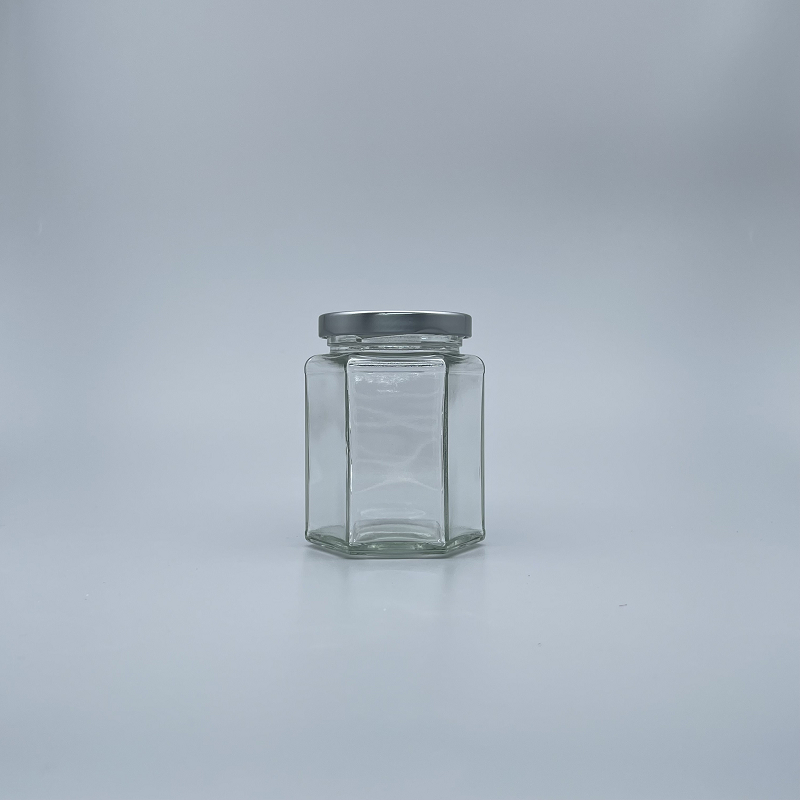 食品罐 六角瓶 250ml RP-30 銀蓋 63mm