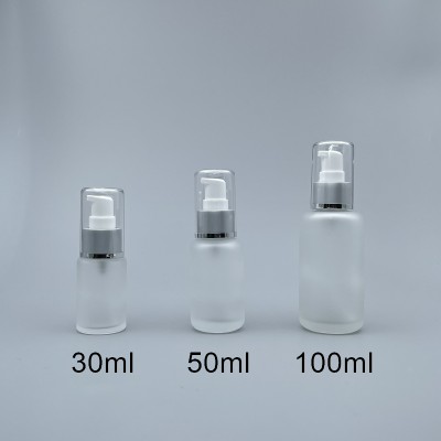 壓瓶 附蓋霧銀中束 毛玻 30ml L-0350