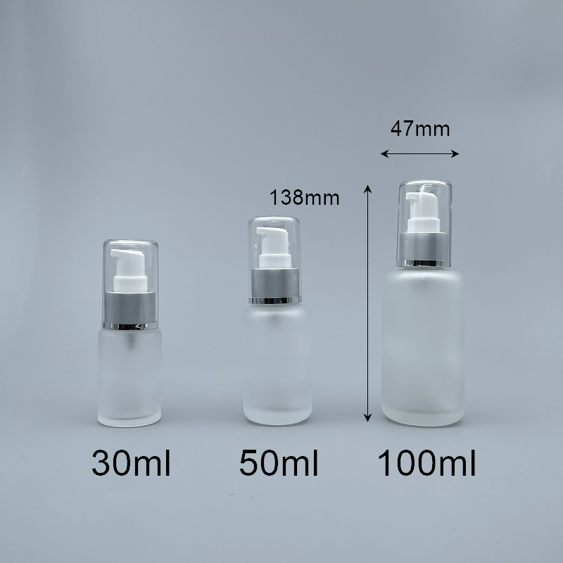 壓瓶 附蓋霧銀中束 毛玻 100ml L-1019
