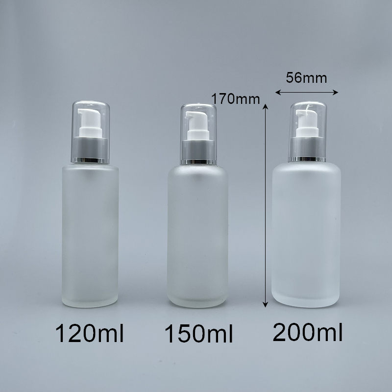 壓瓶 附蓋霧銀中束 毛玻 200ml L-2001