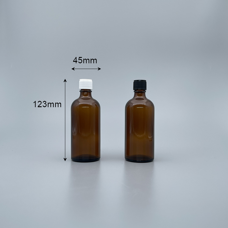 精油瓶 茶 黑蓋 100cc (無洞蓋無內塞附墊片)