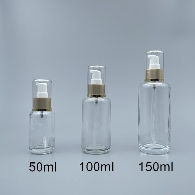 壓瓶 附蓋霧金中束 透明 50ml L-0514