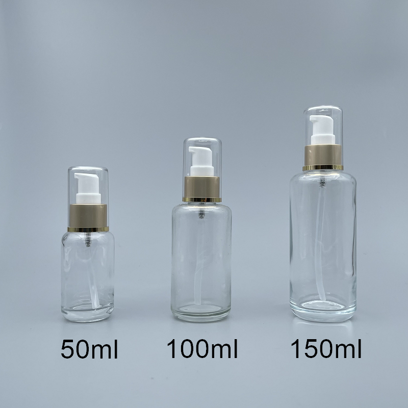 壓瓶 附蓋霧金中束 透明 50ml L-0514