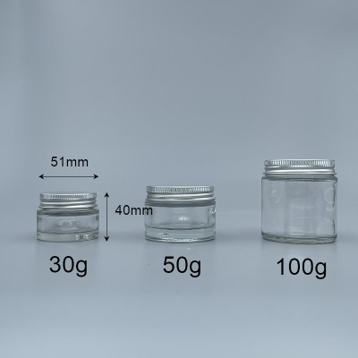 鋁蓋面霜盒 30g 毛玻