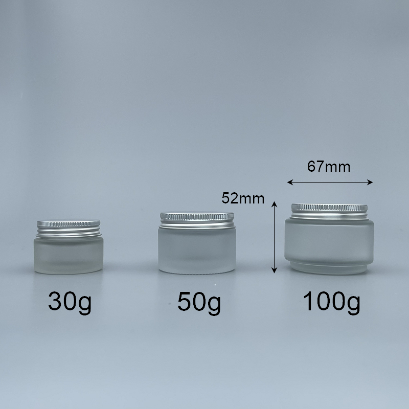 鋁蓋面霜盒 100g 毛玻